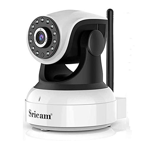 SrItalia Ultima versión SP017 Cámara WiFi interior de vigilancia 1080P inalámbrica IP cámara, objetivos giratorios, audio bidireccional, modo noche a infrarrojos, compatible con iOS Android PC