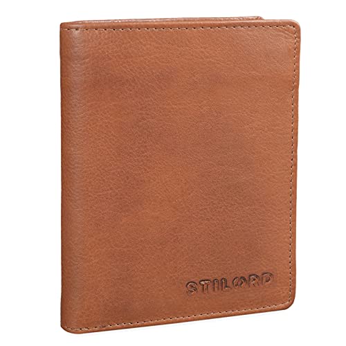 STILORD 'Marc' Cartera de Piel Estilo Vintage para Hombre Joven y Adulto Billetera y Monedero Masculino para Tarjetas Monedas y Billetes de auténtico Cuero, Color:girona - marrón