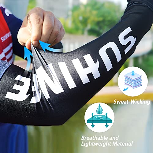 SUHINFE Manguitos Ciclismo, Protección Solar UV, Mangas de Tatuaje, Unisex para Bicicleta, Conducción, Golf, Senderismo