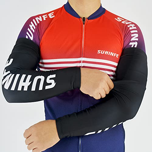 SUHINFE Manguitos Ciclismo, Protección Solar UV, Mangas de Tatuaje, Unisex para Bicicleta, Conducción, Golf, Senderismo