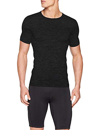 SUNDRIED Mens Ajuste del músculo Compresión Camiseta sin Fisuras Atlético Gimnasio Ropa (Negro, XXL)