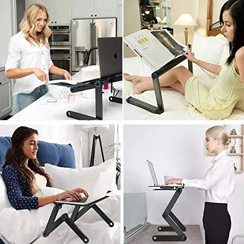 Syitcun - Soporte ajustable para mesa de ordenador portátil para cama, sofá, todo de aleación de aluminio, ergonómico, oficina, escritorio, portátil, ligera