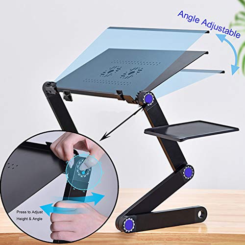 Syitcun - Soporte ajustable para mesa de ordenador portátil para cama, sofá, todo de aleación de aluminio, ergonómico, oficina, escritorio, portátil, ligera