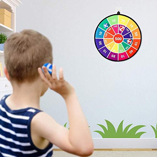 Tablero De Dardos Colgante para Niños Juego de Tablero de Dardos con 12 Bolas Dardos de Los Niños con Velcro Seguro Juegos De Habilida Dardos para Interiores y Exteriores Colgantes