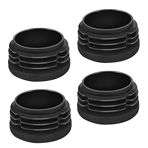 Tapones de Tubo, moinkerin 4 Piezas en Color Negro Tapones de Tubo Round Tube 40x40mm (Redondo-20x20mm)