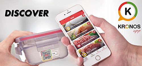 Tatay Fiambrera de Alimentos Kronos, con código QR Exclusiva y APP,  0.75L de Capacidad, Hérmetica, Libre de BPA, Apto Lavavajillas y Microondas. Apilables. Medidas 21.4 x 10.5 x 5.9