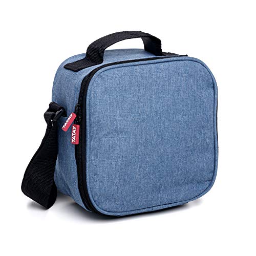 Tatay Urban Food Casual, Bolsa Térmica Porta Alimentos, 3L de Capacidad, con 4 Tuppers Herméticas (2 x 0.5L, 2 x 0.2L), Color Denim Blue. Medidas 22.5 x 10 x 22 cm