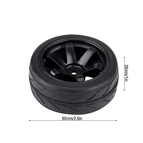 Tbest Neumáticos 4pcs RC, Llantas para vehículos Todoterreno RC Crawler Tire Ruedas de Goma para RC 1:10 Parte del Coche(6 Agujeros)