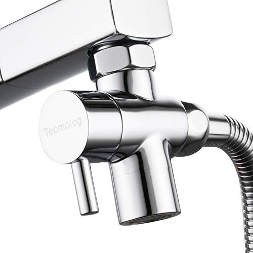 Tecmolog Latón Desviador de Grifos Lavabos 22mm Adaptador Manguera Grifo Conector para Grifo Cocina Cromo, SBA021C