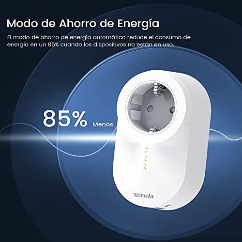 Tenda PH6, Adaptadores de Comunicación por Línea Eléctrica, AV1000 Gigabit Power Line Pass (1000Mbit/s, Home Plug AV2, Modo de Ahorro de Energía, Plug y Play)