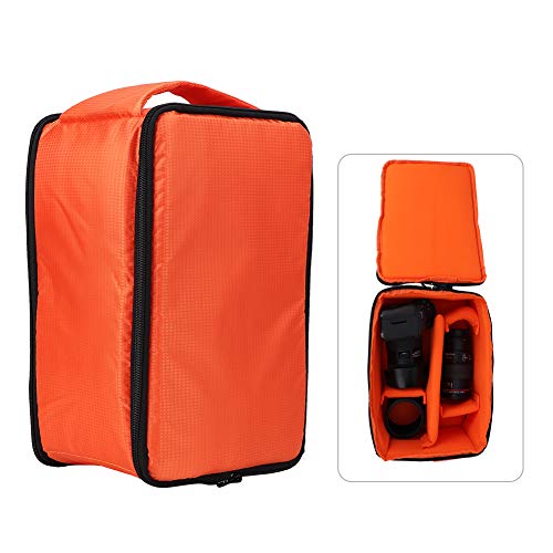 Teror Bolsa con Revestimiento para cámara, Impermeable de Gran tamaño, Desmontable, Bolsa con Revestimiento para cámara SLR, Estuche Interior, partición Acolchada, Inserto(Naranja)