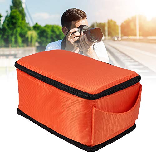 Teror Bolsa con Revestimiento para cámara, Impermeable de Gran tamaño, Desmontable, Bolsa con Revestimiento para cámara SLR, Estuche Interior, partición Acolchada, Inserto(Naranja)