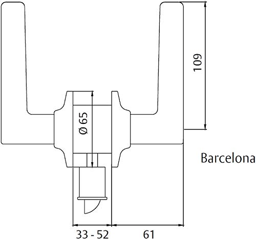 Tesa Assa Abloy 3B05U0LM Juego De Manillas BARCELONA Para Puertas Latón Mate Función 05 BARCELONA