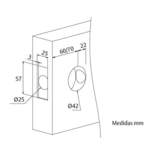 Tesa Assa Abloy 3B05U0LM Juego De Manillas BARCELONA Para Puertas Latón Mate Función 05 BARCELONA