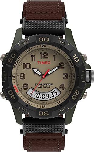 Timex Reloj de pulsera para Hombre con correa de Nylon, color Marrón T45181