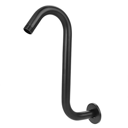 Tissting Brazo de Extensión de Ducha de 8 Pulgadas, Extensor de Cabezal de Ducha Curvo en S de Gran Alturas 201 de Acero Inoxidable G1/2" Accesorio de Baño Durable, Negro