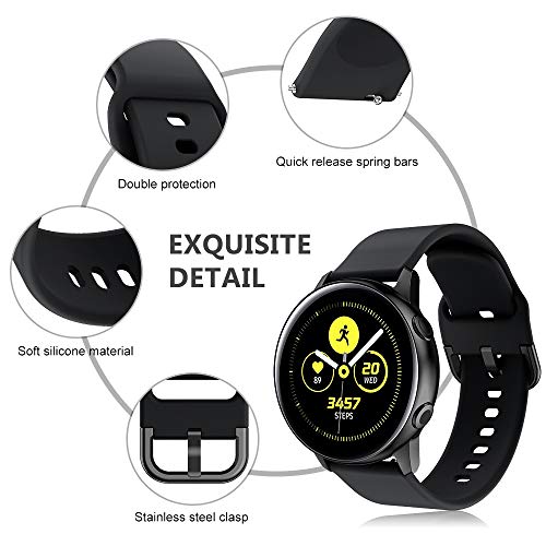 TOPsic Correa Galaxy Watch Active 2 40mm 44mm/Active/Galaxy Watch 42mm/Gear S2 Classic/Gear Sport/Vivomove/HR/Vivoactive 3/Forerunner 245/645, 20mm Silicona Banda de Reemplazo Pulsera