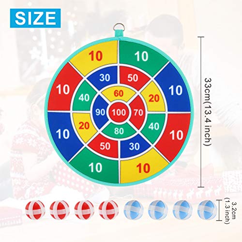 ubrand Juego de dardos para niños con 8 bolas adhesivas, juego de diana Safe Classic, regalo de Navidad para niños y niñas, 33 cm (verde)