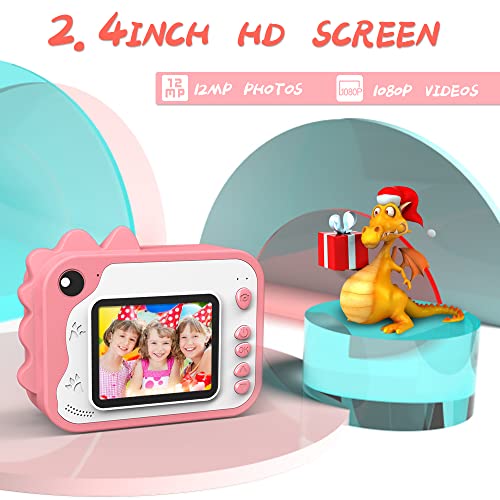 Uleway Cámara Instantánea para Niños, Cámara de Fotos con Pantalla de 2,4 Pulgadas, Cámaras Digitales con Papel de Impresión y Tarjeta SD de 32GB, Regalos Juguete para Niños y Niñas 3 a 12 Años (Rosa)