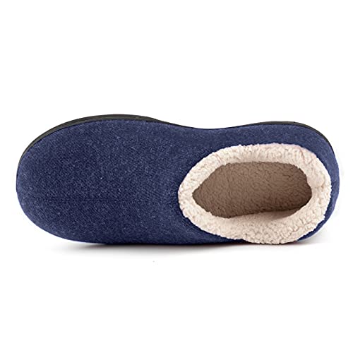 ULTRAIDEAS Zapatillas de casa de Mujer con Espuma de Memoria y Forro Polar, con Suela de Goma Antideslizante para Interiores y Exteriores,Azul Marino,40 EU