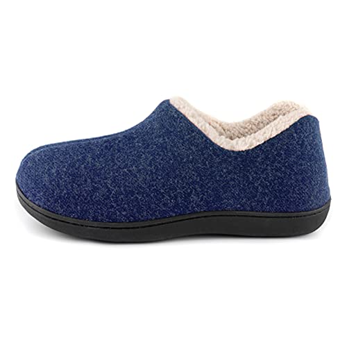 ULTRAIDEAS Zapatillas de casa de Mujer con Espuma de Memoria y Forro Polar, con Suela de Goma Antideslizante para Interiores y Exteriores,Azul Marino,40 EU