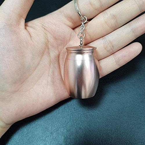 Urnas de cremación para gatos conmemorativos de cenizas El llavero de tarro de ceniza de recuerdo de oro rosa está siempre en mi corazón Llavero de mini urna de cremación Hueso de recuerdo para cen