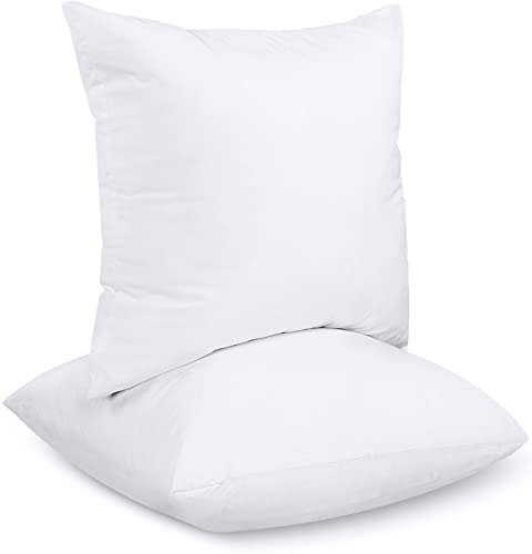 Utopia Bedding Relleno de Cojín 60 x 60 cm (2 Unidades) - Funda de Mezcla de Algodón - Fibra Virgen Siliconada - Almohadas de Sofá (Blanco)