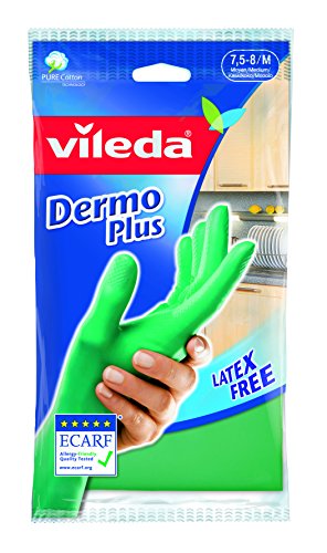 Vileda Dermo Plus Guantes de nitrilo, Talla M, Verde