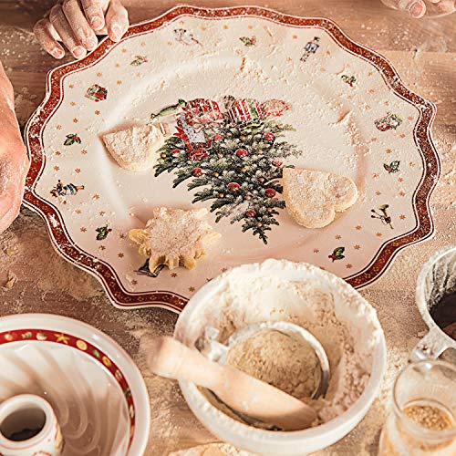 Villeroy & Boch 14-8585-2680 Plato de presentación Toy's Delight, para Navidad, 35 cm, Porcelana, Blanco/Multicolor