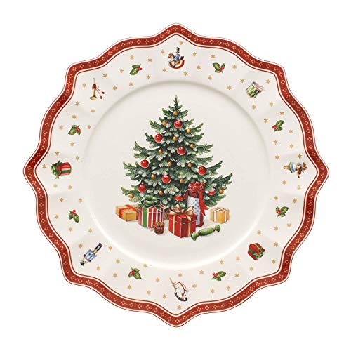 Villeroy & Boch 14-8585-2680 Plato de presentación Toy's Delight, para Navidad, 35 cm, Porcelana, Blanco/Multicolor