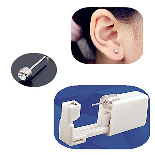 Voarge Kit de 6 pistolas para perforar la oreja, desechables, estéril, de seguridad, sin dolor, herramienta para hacer piercings con cierre de tuerca, accesorios para piercing