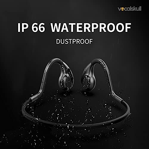 Vocalskull Auriculares deportivos con conducción ósea Bluetooth Auriculares inalámbricos con cancelación de ruido de oído abierto