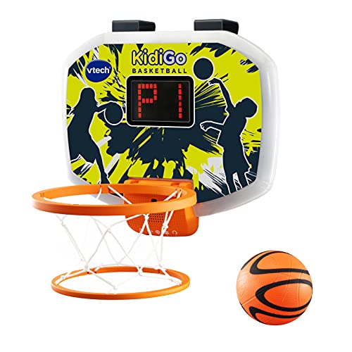 VTech-123-541622 VTech-KidiSports Basketball, Canasta de Baloncesto interactiva, Juguete para niños +5 años, multijugador, 5 Modos, 2h de Juego, retos, concursos, versión ESP (3480-541622), Color