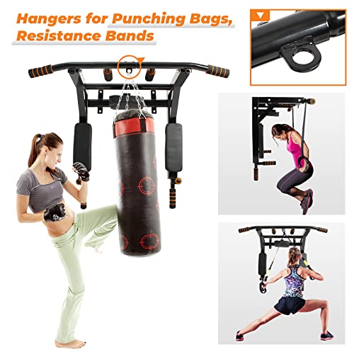 Wall Mounted Pull Up Bar, 2 in 1 Chin Up Bar, Material: Espuma de alta densidad, Carga máxima: 200 kg