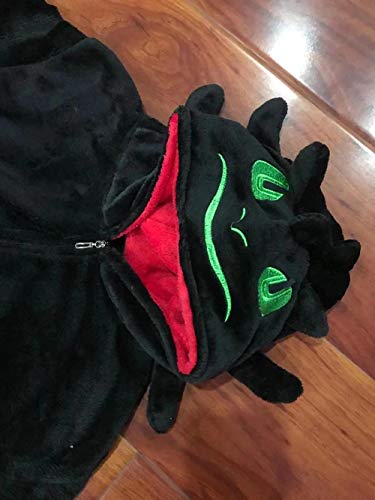 WEIYIing Cómo Entrenar a tu dragón Disfraz de Anime desdentado Mujer Invierno Franela Animal Cosplay Ropa de Dormir Mono Pijama-dragón Negro_L (166-175 cm)