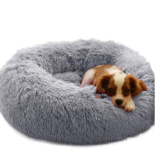 Wiliharui - Cama para perros, tamaño extra grande, lavable, redonda, con forma redonda, cálida, esponjosa, relajante, cama de pelo para perros grandes