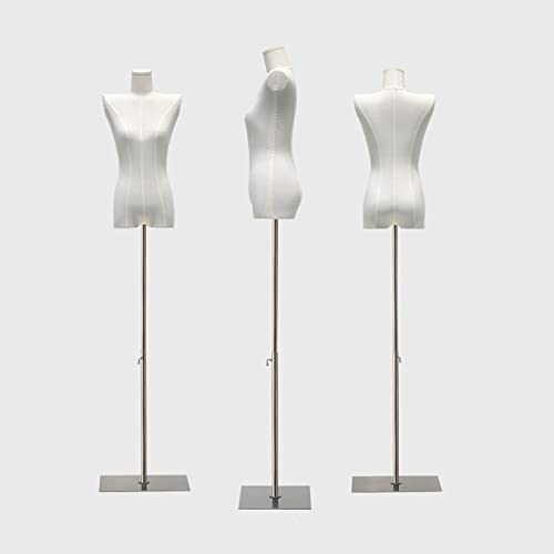 WUFENG Torso de maniquíes, Ajuste de Altura, Soporte de exhibición de maniquí fácil de Mover para el Dormitorio del Vestuario, 36X80X62X84CM