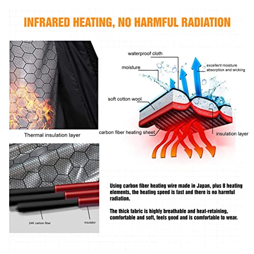 Wxxly Chaleco Calentador con 3 temperaturas Ajustables, Chaleco Térmico con 8 Almohadillas Térmicas, Chaleco Calefactable Lavable para Actividades al Aire Libre en climas fríos,S