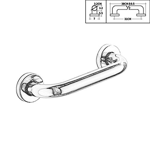 WYBW Barra de agarre de seguridad Barras de agarre de ducha de 18 pulgadas, acero inoxidable 304 Cromo pulido Pasamanos del baño Manija de seguridad Manija para bañera Inodoro Discapacitados Niños de