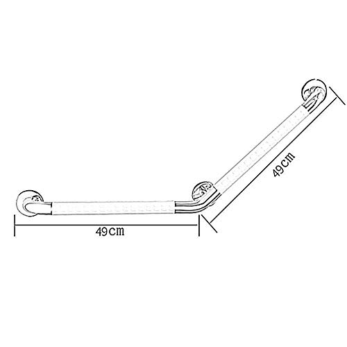 WYBW Barra de apoyo de seguridad Barra de apoyo curva de acero inoxidable, riel de apoyo de seguridad para el baño Pasamanos de cromo pulido antideslizante para mujeres embarazadas con discapacidades