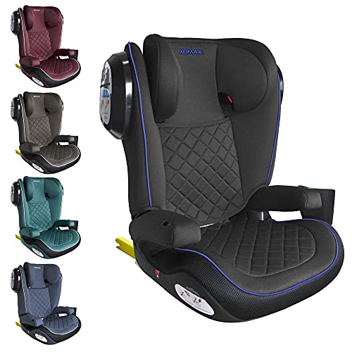 XOMAX A23 + silla de coche para niños con ISOFIX + Grupo II/III (15-36 kg) + aprox. 3,5-12 años + ECE R44/04 tested + reposacabezas ajustable + soporte de botella