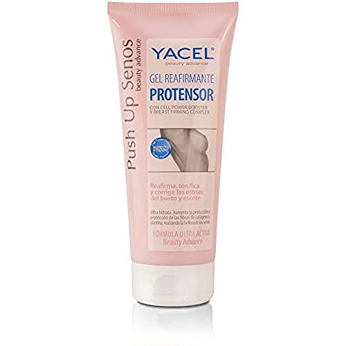 Yacel Push Up Senos. Gel Reafirmante Protensor. Reafirma, Tonifica y Corrige las Estrías del Busto y Escote. Apto en Embarazo y Lactancia. 200 ml.