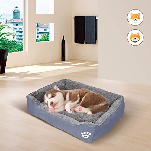 Yeelan Camas para Perros Cama para Mascotas Almohadilla para Gatos Casa para Perros Impermeable Colchoneta para Dormir Suave Perrera Adecuado para Perros o Gatos Four Seasons(66x50cm)