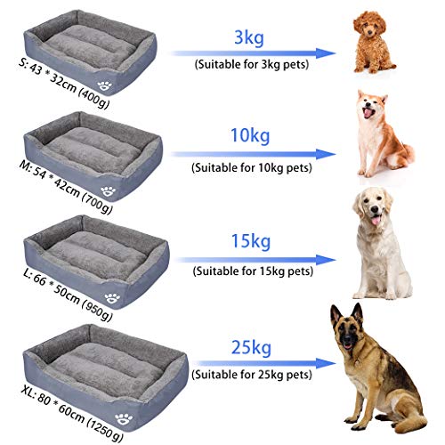 Yeelan Camas para Perros Cama para Mascotas Almohadilla para Gatos Casa para Perros Impermeable Colchoneta para Dormir Suave Perrera Adecuado para Perros o Gatos Four Seasons(66x50cm)