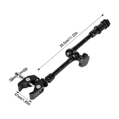 YeenGreen Brazo Mágico Articulado 11 Pulgadas y Super Clamp con Rosca de 1/4 3/8 Pulgadas para Videocámaras, Luz LED, Luz de Flash