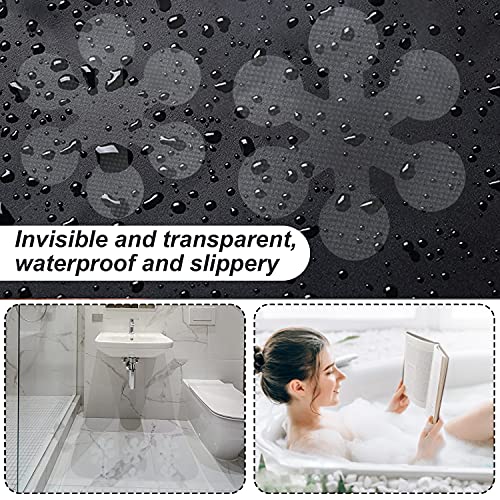 YMIFEEY 20Pcs 8cm Pegatinas Antideslizantes Ducha Tiras Antideslizantes Bañera Autoadhesivas Transparente Flores Pegatinas Antideslizantes Bañera Escaleras Ducha, con Raspador de Plástico