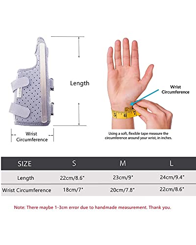 YNB Férula De Pulgar para Artritis Extraíble, Soporte De Muñeca para Mano, Inmovilizador Nocturno, Soporte para Dedo, Estabilizador De Pulgar, Envoltura para Trazo,Left,L