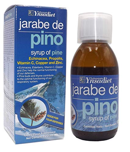 YNSADIET Jarabe de Pino Echinácea, Propóleo, Vitamina C, Cobre y Zinc - 125 mililitros