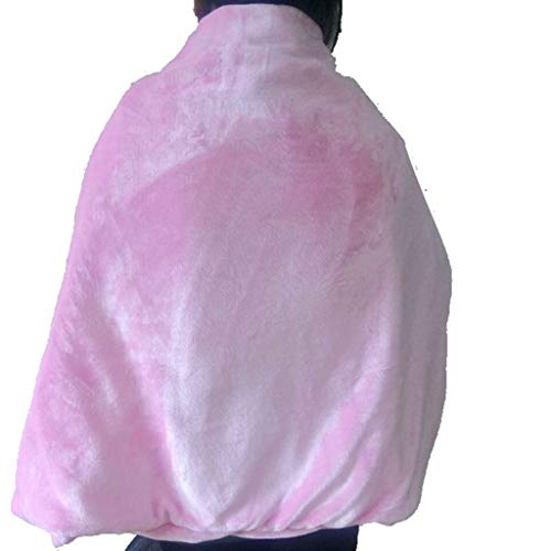 YU-S Manta eléctrica 100x65 cm,mantón eléctrico calefacción con Funda de Almohada Manta térmica,con Cremallera, Manta eléctrica Individual 3 configuraciones de Calor, función sincronización,Pink-M