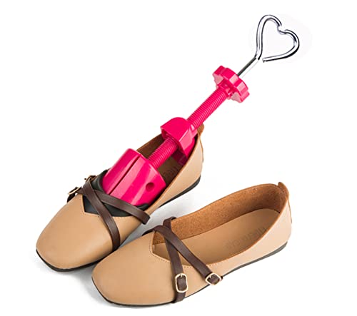 Yx-outdoor Ensanchador de Zapatos para Damas Tacones Bajos, Moldeador de árbol de Zapatos para Mujer, Suave sin dañar la Suela, Adecuado para Tallas de Zapatos 35-42, Rosa Rojo